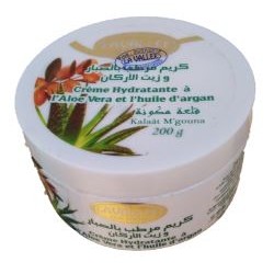 Crème hydratante à l'aloé vera et l'huile d'argan - corps - pot fermé - Kalaât M'Gouna - 200 ml